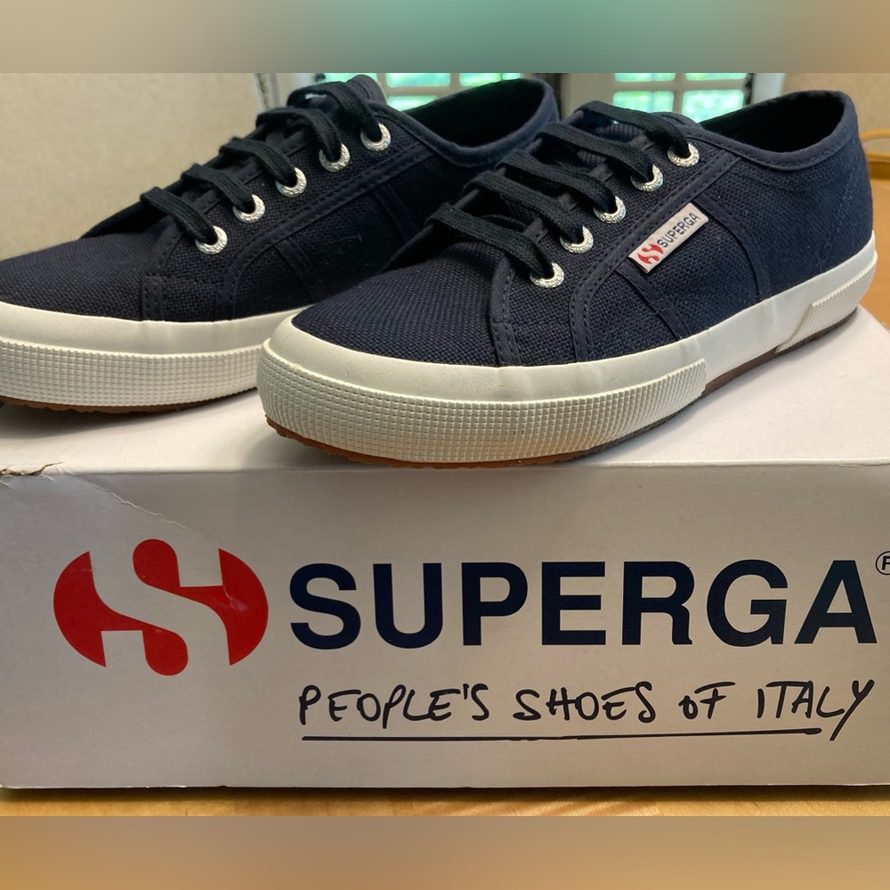 Superga Navy and White shoes Women’s 7.5